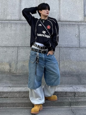 「アイテム（アンダーウェア）」を使った、Kazuさん（メンズ・173cm）の秋コーディネート