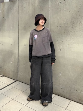 「arth（アース）のアイテム（帽子）」を使った、ishishi30さん（レディース・155cm）の冬コーディネート