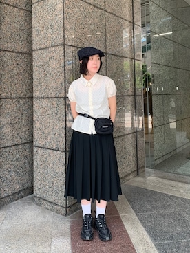「アイテム（ハンチング/ベレー帽）」を使った、ishishi30さん（レディース・155cm）の夏コーディネート