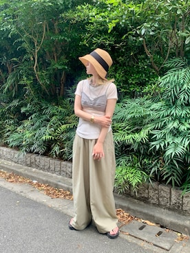 「ペーパーハット」｜ishishi30さん（レディース・155cm）の夏コーディネート