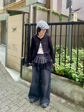 「アイテム（ハンチング/ベレー帽）」を使った、ishishi30さん（レディース・155cm）の秋コーディネート