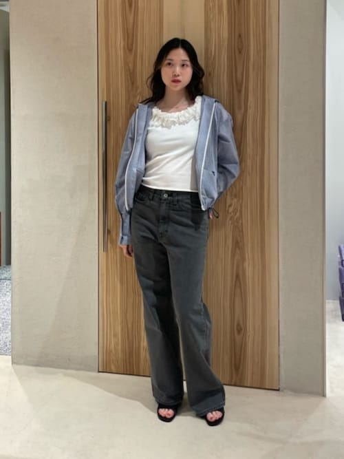 UNITED ARROWS ギャザー フリル リボン ノースリーブ ブラウス