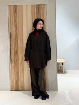 「ATTISESSION（アティセッション）のアイテム（その他アウター）」を使った、Saraさん（レディース・166cm）の冬コーディネート