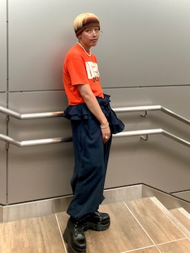 「wee9s（ウィークス）のアイテム」を使った、サトエリさん（レディース・155cm）の夏コーディネート