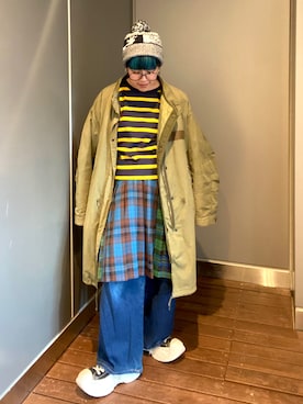 「アイテム（モッズコート）」を使った、サトエリさん（レディース・155cm・30代）の冬コーディネート