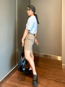 「アイテム（ヘアアクセサリー）」を使った、サトエリさん（レディース・155cm）の夏コーディネート