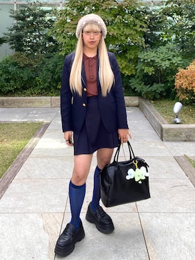 「アイテム（ポロシャツ）」を使った、サトエリさん（レディース・155cm・30代）の秋コーディネート