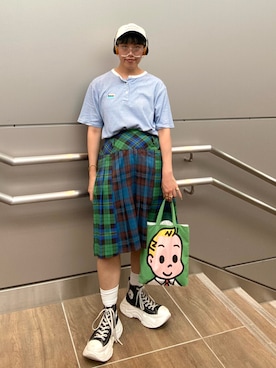 「アイテム（PC・スマホグッズ/家電）」を使った、サトエリさん（レディース・155cm）の夏コーディネート
