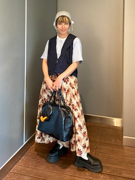 「アイテム（ヘッドフォン/イヤホン）」を使った、サトエリさん（レディース・155cm）の秋コーディネート