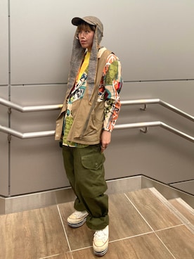 「アイテム（ベスト）」を使った、サトエリさん（レディース・155cm・30代）の秋コーディネート