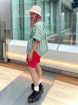 「Chapeau d' O（シャポードオー）のアイテム」を使った、サトエリさん（レディース・155cm）の夏コーディネート