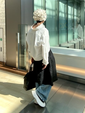 「arth（アース）のアイテム（帽子）」を使った、サトエリさん（レディース・155cm）の春コーディネート