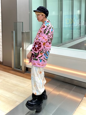 「OVERRIDE（オーバーライド）のアイテム（帽子）」を使った、サトエリさん（レディース・155cm）の春コーディネート