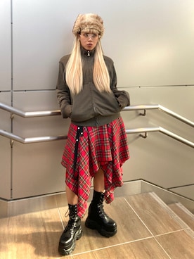 「ankoROCK（アンコロック）のアイテム」を使った、サトエリさん（レディース・155cm）の冬コーディネート