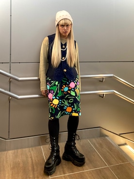 「アイテム（ベスト）」を使った、サトエリさん（レディース・155cm・30代）の秋コーディネート