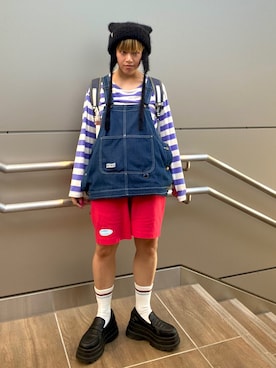 「アイテム（ヘッドフォン/イヤホン）」を使った、サトエリさん（レディース・155cm）の秋コーディネート