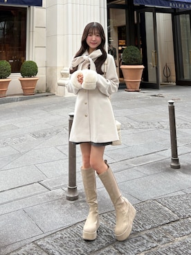 「アイテム（ステンカラーコート）」を使った、うるし🎀さん（レディース・159cm・20代）の秋コーディネート