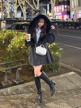 「ワントーンコーデ」｜「アイテム（ワンピース/ドレス）」を使った、うるし🎀さん（レディース・159cm）の冬コーディネート