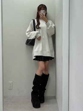 「one after another NICE CLAUP（ワンアフターアナザーナイスクラップ）のアイテム（スウェット）」を使った、うるし【159cm/骨格ナチュラル】さん（レディース・159cm）の冬コーディネート