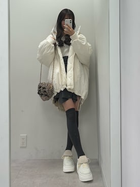 「one after another NICE CLAUP（ワンアフターアナザーナイスクラップ）のアイテム（ダウンジャケット/コート）」を使った、うるし【159cm/骨格ナチュラル】さん（レディース・159cm）の冬コーディネート