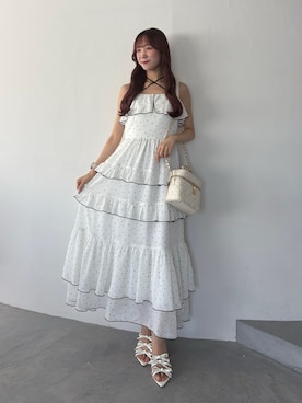 「one after another NICE CLAUP（ワンアフターアナザーナイスクラップ）のアイテム」を使った、うるし【ガーリー/骨ナチュ】さん（レディース・159cm）の夏コーディネート