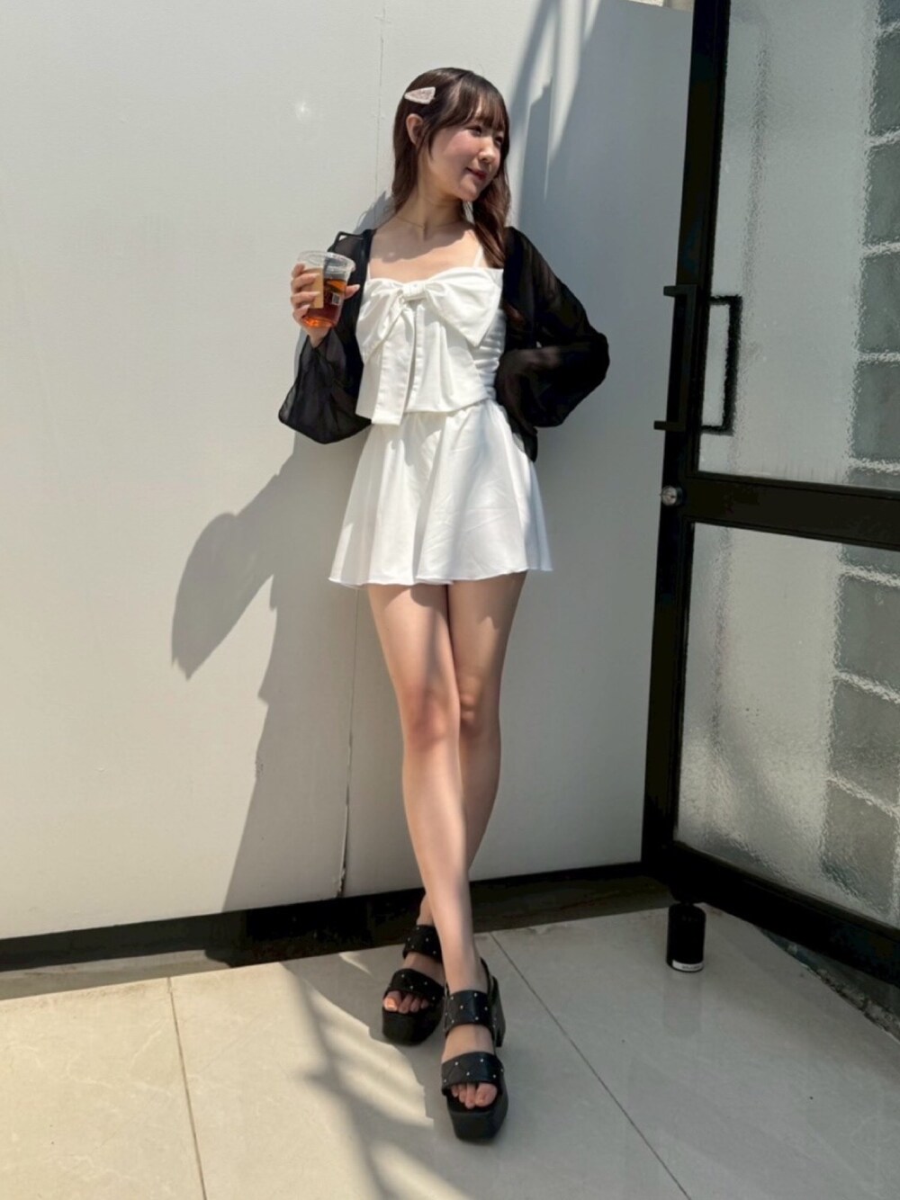 NICE CLAUP swimwearフロントリボン+シアーカーディガン one after another NICE CLAUP（ワンアフターアナザーナイ