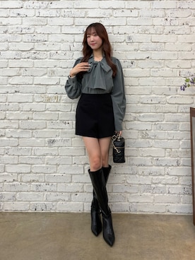 「ロングブーツ」｜うるし🎀さん（レディース・159cm・20代）の秋コーディネート