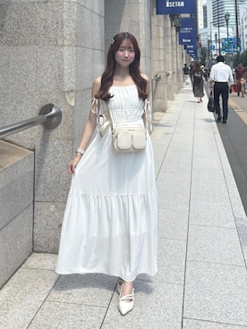 「one after another NICE CLAUP（ワンアフターアナザーナイスクラップ）のアイテム」を使った、うるし【ガーリー/骨ナチュ】さん（レディース・159cm）の夏コーディネート