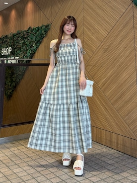 「one after another NICE CLAUP（ワンアフターアナザーナイスクラップ）のアイテム（ワンピース/ドレス）」を使った、うるし【159cm/骨格ナチュラル】さん（レディース・159cm）の夏コーディネート