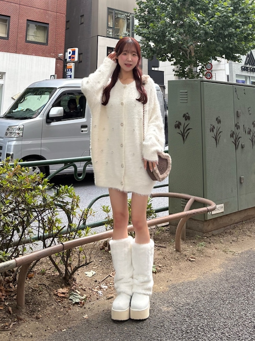 新色追加】ビジューフェザーロングカーディガン（カーディガン/ボレロ