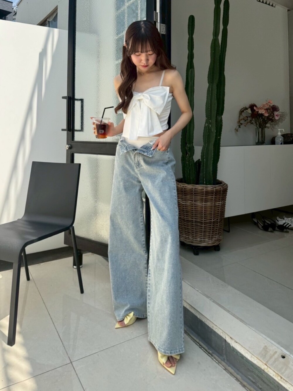 NICE CLAUP swimwearフロントリボン+シアーカーディガン NICE CLAUP swimwearフロントリボン+シアーカーディガン one