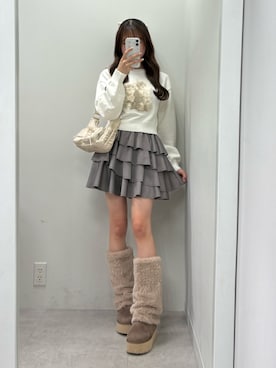「ネコ」｜「アイテム（ブーツ）」を使った、うるし【159cm/骨格ナチュラル】さん（レディース・159cm）の冬コーディネート