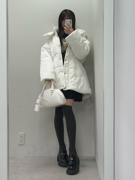 「one after another NICE CLAUP（ワンアフターアナザーナイスクラップ）のアイテム（ダウンジャケット/コート）」を使った、うるし【159cm/骨格ナチュラル】さん（レディース・159cm）の冬コーディネート