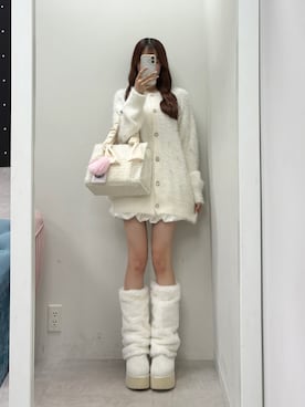 「アイテム（カーディガン/ボレロ、ホワイト系）」を使った、うるし🎀さん（レディース・159cm）の秋コーディネート
