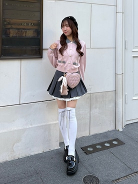 「ガーリーコーデ」｜「アイテム（アクセサリー）」を使った、うるし🎀さん（レディース・159cm）の冬コーディネート