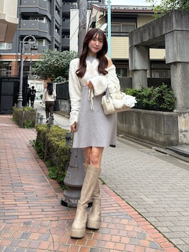 「one after another NICE CLAUP（ワンアフターアナザーナイスクラップ）のアイテム（ワンピース）」を使った、うるし🎀さん（レディース・159cm）の秋コーディネート