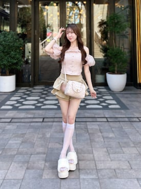 「one after another NICE CLAUP（ワンアフターアナザーナイスクラップ）のアイテム」を使った、うるしさん（レディース・159cm）の夏コーディネート