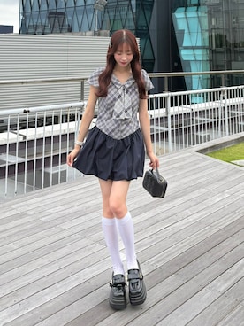 「one after another NICE CLAUP（ワンアフターアナザーナイスクラップ）のアイテム」を使った、うるし【ガーリー/骨ナチュ】さん（レディース・159cm）の夏コーディネート