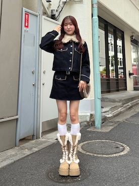 「アイテム（デニムジャケット）」を使った、うるし【ガーリー/骨ナチュ】さん（レディース・159cm・20代）の夏コーディネート