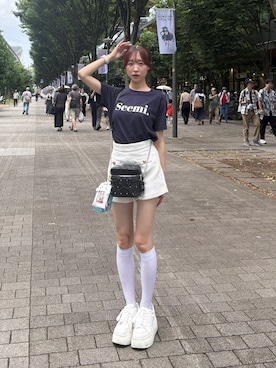 「one after another NICE CLAUP（ワンアフターアナザーナイスクラップ）のアイテム」を使った、うるし【ガーリー/骨ナチュ】さん（レディース・159cm）の夏コーディネート