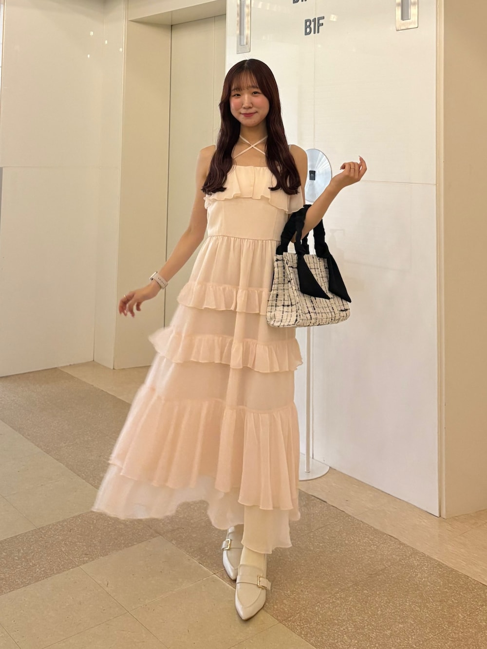 ホルターネックフリルキャミワンピース one after another NICE CLAUP ワンピース ホルターネックフリルキャミ