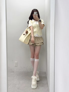 「one after another NICE CLAUP（ワンアフターアナザーナイスクラップ）のアイテム」を使った、うるし🎀さん（レディース・159cm）の春コーディネート