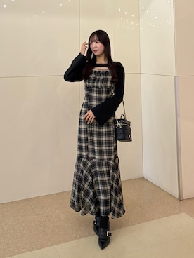 「one after another NICE CLAUP（ワンアフターアナザーナイスクラップ）のアイテム（ワンピース）」を使った、うるし🎀さん（レディース・159cm）の秋コーディネート