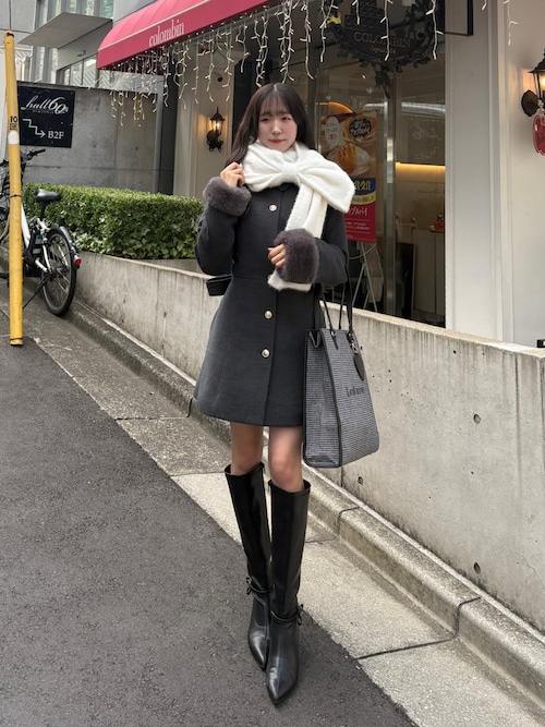 【premium order】リボンミドルコート/NICE CLAUP premium order】リボンミドルコート/NICE CLAUP premium order】リボン