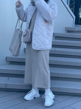 「flower」｜「アイテム（その他アウター）」を使った、ことさん（レディース・160cm）の冬コーディネート