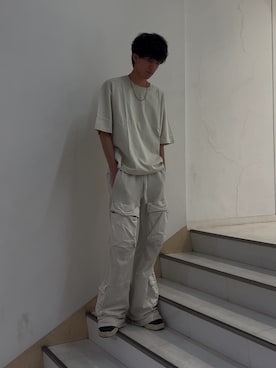 「ANDRAP（アンドラップ）のアイテム（Tシャツ/カットソー）」を使った、towaさん（メンズ・178cm）の春コーディネート