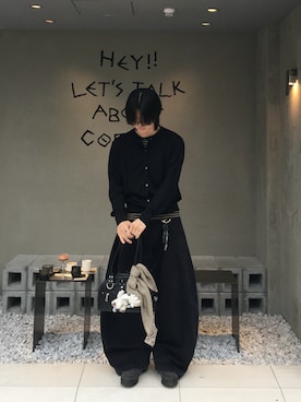 「アイテム（カーディガン/ボレロ）」を使った、Yuichi さん（メンズ・179cm）の秋コーディネート