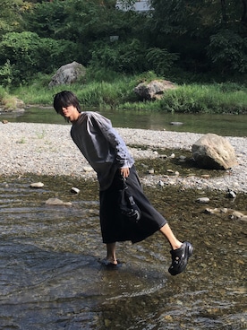 「アイテム（サンダル）」を使った、Yuichi さん（メンズ・179cm）の夏コーディネート
