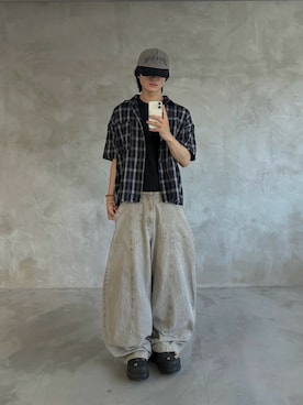 「epnok（エプノック）のアイテム（パンツ）」を使った、Yuichi さん（メンズ・179cm）の夏コーディネート
