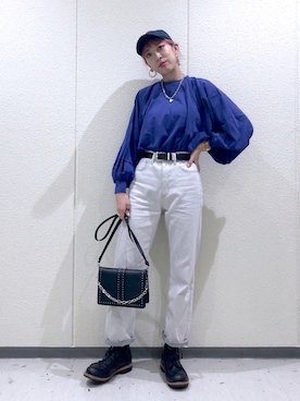 「PAGEBOY（ページボーイ）のチェーンスタッズショルダー（ショルダーバッグ）」を使った、TAMUさん（レディース・172cm）の秋コーディネート